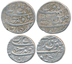 Aurangzeb, Silver Rupee (2), Dar al-Zafar Bijapur Mint, AH 1106/X9 and 1113/46 (KM 300.23)
