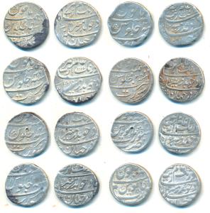 Aurangzeb, Silver Rupee (8), Surat Mint, various AH and RY combinations. Very Fine to Very
