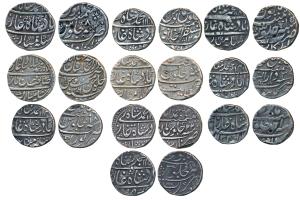 Muhammad Shah, Silver Rupee (10), Mustaqir al Khilafat Akbarabad Mint, AH 1141/12; Arkat M