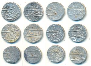 Muhammad Shah, Silver Rupee (6), Dar-al-Khilafat Shahjahanabad Mint, Sahib-i-Qiran type, v