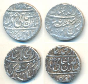 Shah Alam II, Silver Rupee (2), Dar-al-Khilafat Shahjahanabad Mint, AH (11)93/21, RY 16. A