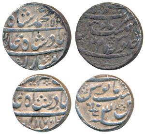 Muhammad Shah and Alamgir II, Silver Rupee (2), Azimabad Mint, AH 1152/22 and 1170/3 (KM 4