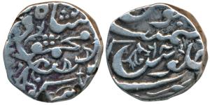 Mahmud Shah (2nd Reign), Silver Rupee, 9.83g, Bhakkar Mint, fish next to RY 6. Very Fine+,