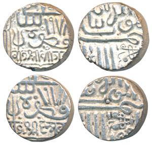 Silver Kori (2), Pragmalji I & Desalji I, with the name of Muzaffar Shah III, AH 978 (KM 4