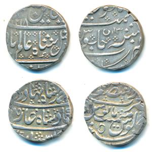 Silver Rupee (2), Jodhpur State, Dar-ul-Mansur Jodhpur Mint, in the name of Ahmed Shah Bah