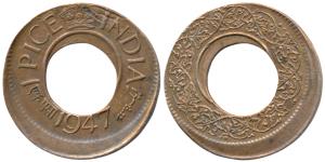 George VI, Copper Pice, 1947, slight die shifted. Extremely Fine, Rare.