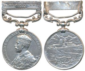 India General Service Medal, George V, Silver, Afghanistan North West Frontier 1919 bar, a