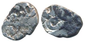 Punch-marked, Panchala Janapada, Silver ¼ Karshapana, 0.167g, obv. a composite symbol, rev