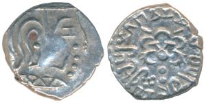 Guptas, Chandragupta II, Silver Drachma, 1.93g, obv.bust of the king to right, rev. garuda