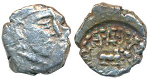 Guptas, Skandagupta, Silver Drachma, 1.38g, obv.bust of the ruler to right, rev. legend Ma