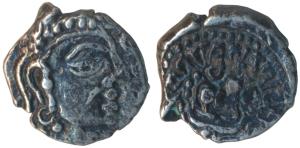 Guptas, Skandagupta, Silver Drachma, 1.6g, obv.bust of the king facing to right, rev. seat