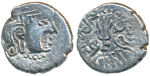 Maitrakas of Vallabhi, ‘Sharva Bhattaraka’, Silver Drachma, 1.61g, obv.bust of the king fa