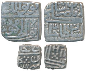 Nasir Shah, Silver ½ and ¼ Tanka, AH 918 and xxx respectively, obv Nasir Shah Khalji bin G