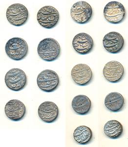Jahangir (AH 1014-1037, 1605-1627 AD), Silver Rupee (9), Ahmedabad Mint (3), Muzayan coupl