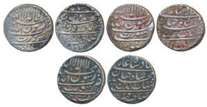 Shah Jahan, Silver Rupee (3), Surat Mint, AH 1038 and 1040, legend in four lines on both s
