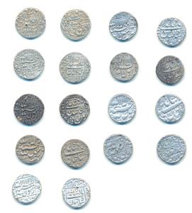 Shah Jahan, Silver Rupee (9), Ahmedabad Mint, AH 1045; Daulatabad Mint; Khambayat Mint, AH