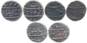 Aurangzeb, Silver ½ Rupee (3), Surat Mint, 1103/ 35, 1114and 1116/49 (KM 294.6). Very Fine