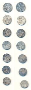 Aurangzeb, Silver Rupee (7), Burhanpur Mint, AH 1116/48; Dar-us-Zafar Bijapur Mint; Mustaq