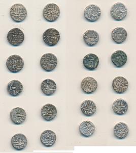 Muhammad Shah, Silver Rupee (4), Azimabad (Patna) Mint, AH 1137/7; GwaliorMint, 114X/12; K