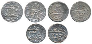 Shah Alam II, Silver Rupee (3), Dar-ul-Khilafat Shahjahanabad Mint, AH (1)193/21, (11)93/2