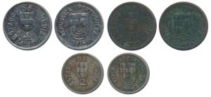Goa, Colonial Issue, Cupro-Nickel4 and 2 Tangas, Bronze 1 Tanga, 1934 (KM 21, 20 & 19).The