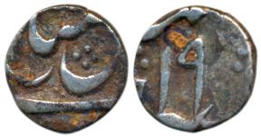 Murshidabad Mint, Silver 1/8 Rupee, in the name of Shah Alam II, RY 19 (Prid 151). Very Fi