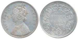 Victoria Queen, Silver Rupee, Bombay Mint, 1862, A / II / 0 / 10, (Prid 93). Very Fine+.