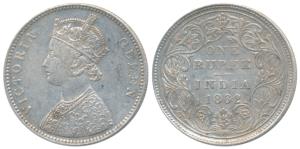 Victoria Queen, Silver Rupee, Bombay Mint, 1862, A / II / 0 / 10, (Prid 93). Very Fine+.