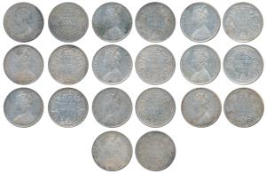 Victoria Queen and Empress, Silver Rupee (10), 1874, 1875, 1876, 1877, 1878, 1879, 1880, 1