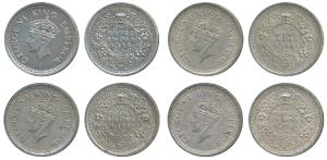 George VI, Half Silver Rupee, 1944, Lahore Mint. Very Fine+ to Extremely Fine. (4)