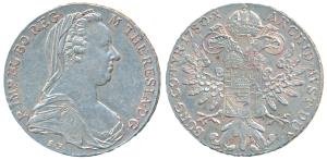 Austria, Maria Theresa, Silver Thaler, 27.92g, 1780, (KM 1866). Restrike, About Uncirculat