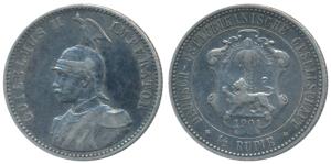 German East Africa, Wilhelm II, Silver ½ Rupie / Rupee, 5.79g, 1910J (KM 2). Very Fine+, R