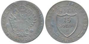 Italian State, Francesco II, Gorizia, Billion 15 Soldi, obv.crowned imperial eagle in circ