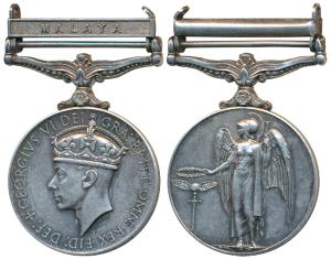 General Service Medal, George VI, Silver, Malaya bar, awarded to 16370 S.C. Taib B Johar M