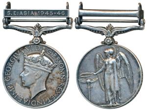 General Service Medal, George VI, Silver, S. E. Asia 1945-46 bar, awarded to 18786 Sep. Bh