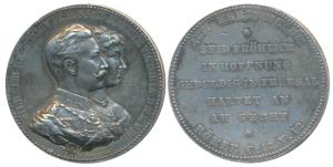 Prussia, Wilhelm II (1888-1918 AD), Silver Medal, 50.12g, Golden Wedding Anniversary of Wi