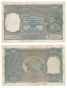 George VI, Rupees 100, 1938, Calcutta, signed C. D. Deshmukh (J&R 4.7.2B). Very Fine, Scar