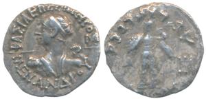 Indo-Greeks, Menander I, Silver Drachm, 2.22g, obv. diademed bust to left seen from behind
