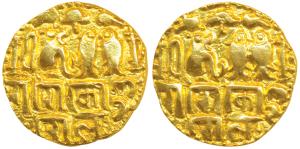 Imperial Cholas, Rajaraja I Gangaikonda Chola (985-1014 AD), Gold Kahavanu, 4.3g, obv. and