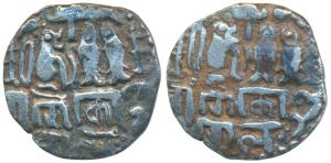 Imperial Cholas, Rajendra Chola (1014-1050 AD), Debased Gold Kahavanu, 4.18g, obv. and rev