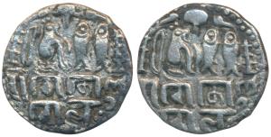 Imperial Cholas, Rajendra Chola, Silver Kahavanu, 3.75g, obv. and rev. Chola dynastic embl