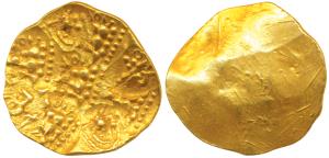 Chalukyas of Kalyana, Jayasimha II Jagadekamalla, Gold Pagoda, 3.56g, Punch-marked type, n