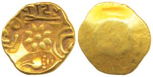 Yadavas of Devagiri, Krishna (c. 1247-1261 AD), Gold Gadyana / Padma Tanka, 3.76g, Punch-m