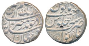 Aurangzeb, Silver Rupee, 11.4g, Narnol Mint, AH 1099/31, complete mint name at bottom (KM 