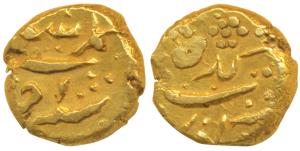 Muhammad Shah, Gold Pagoda, 3.31g, Imtiazgarh Mint, the mint name in two lines on rev., co