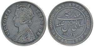 Mangal Singh, Silver Rupee, Calcutta Mint, with the name and portrait of Victoria, 1891 AD