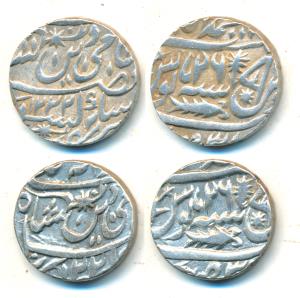Muhammadabad Banaras Mint, Silver Rupee (2), in the name of Shah Alam II, AH 1221 and 1222