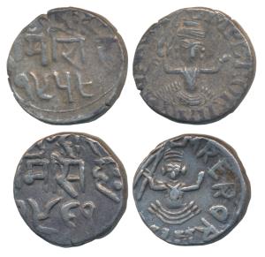 Ram Singh, Silver Rupee (2), in the name of Edward VII, obv. seated goddess figure holding