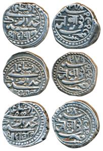 Bahadur Khan (AH 1226-1256, VS 1868-1897, 1811-1840 AD), Silver Kori (3), in the name of M