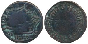 Rasul Muhammad Khan (AH 1309-1329, 1891-1911 AD), Copper Dokdo, 3.42g, Junagadh Mint, AH 1